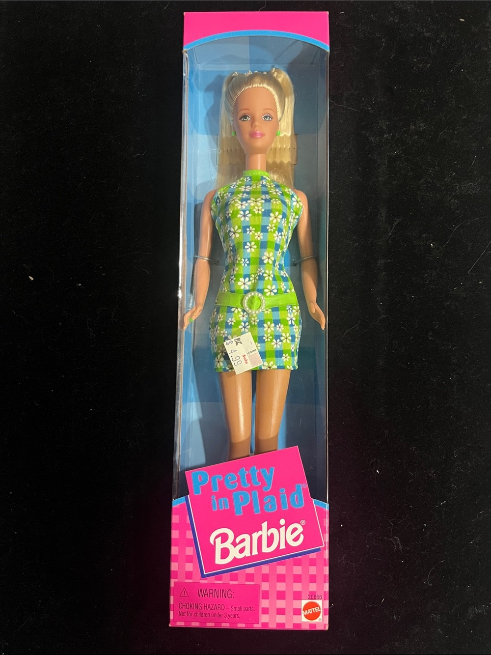 NRFB Vintage 1998 Pretty in Plaid Barbie Doll (Dark Brunette Variant) | #20667